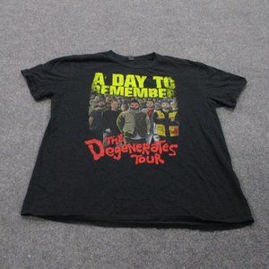A Day to Remember Shirt Adult XL Black The Degenerates Tour Crew Neck Mens